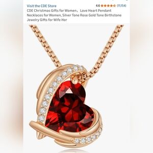 Elegant Red Heart Pendant Necklace